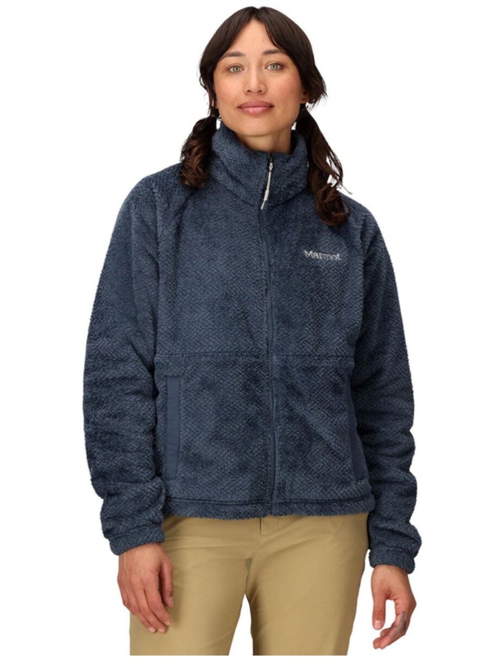 New Marmot Homestead Fleece Full Zip Jacket plush soft thunderhead blue sz Large
